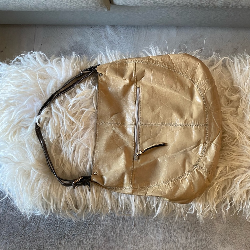 Nina Bossi Distresses leather hobo shoulder bag